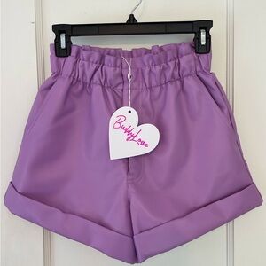 BuddyLove Vegan Paperbag leather shorts NWT XS